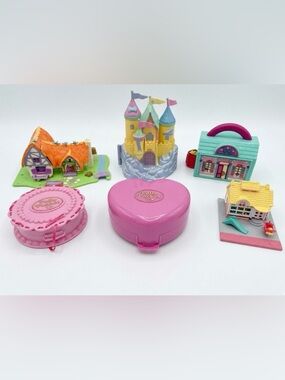 VTG 90’s Bluebird Polly Pocket Lot & Pound Puppy House & Anastasia, 2 Swans